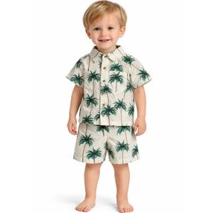 Cat & Jack Palm Tree Shirt and Shorts Set - Green and White
